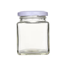 200ml Square Shape Clear Glass Christmas Candy Jar With Screw Cap For Wedding Glass Candy Jars